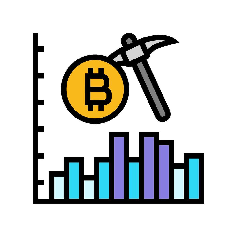 profitability cryptocurrency mining color icon illustration vector