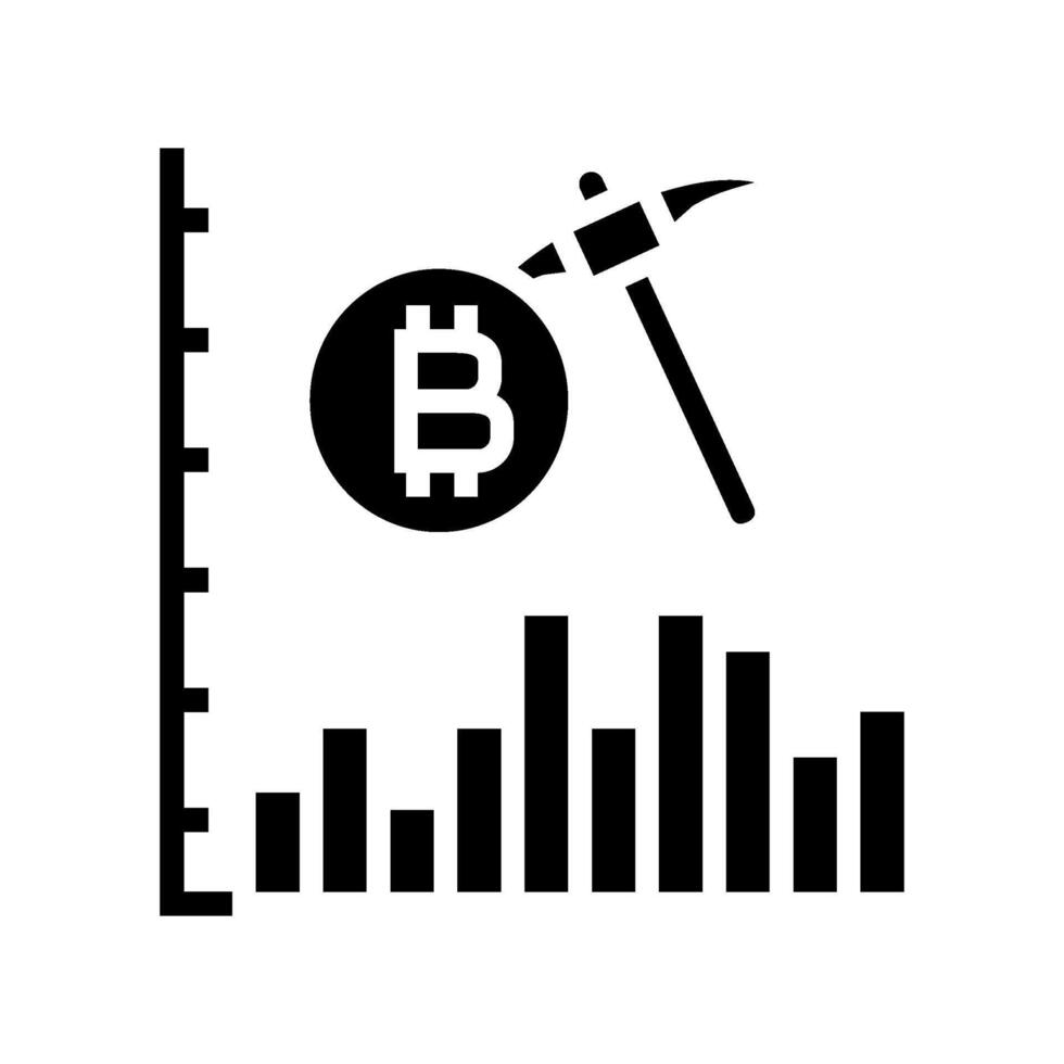 profitability cryptocurrency mining glyph icon illustration vector