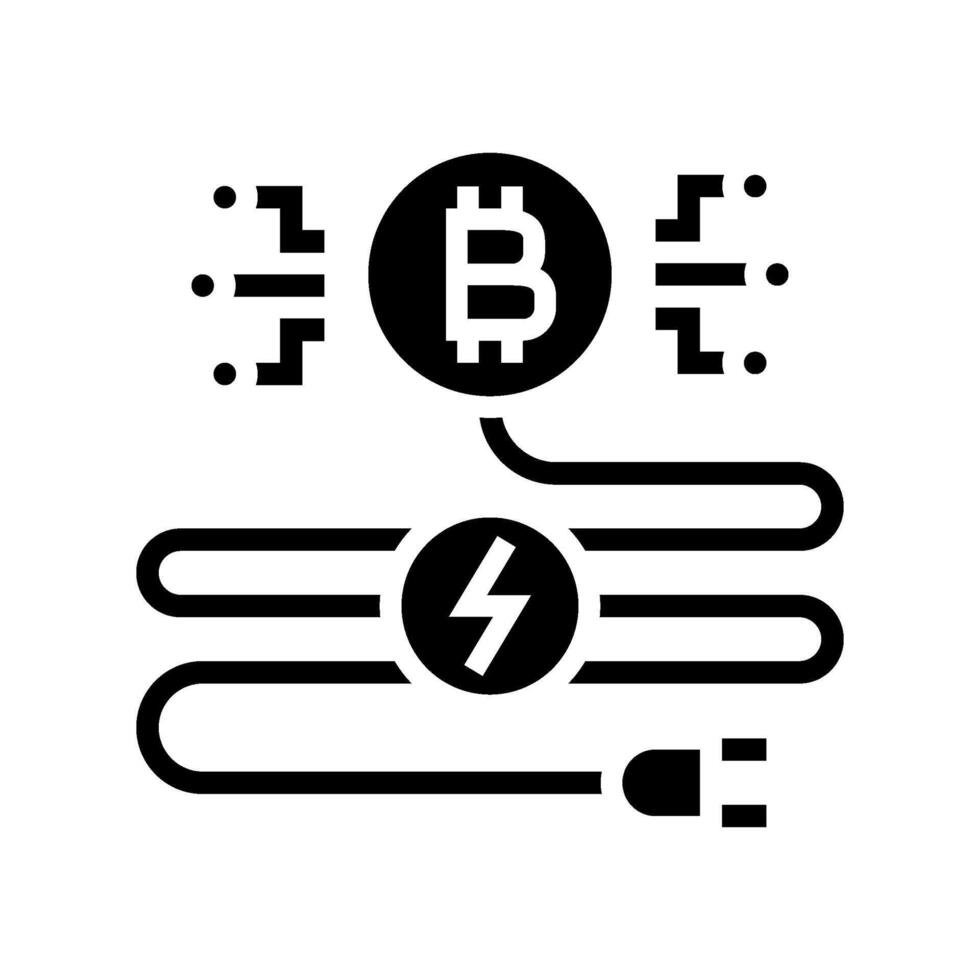power consumption cryptocurrency mining glyph icon illustration vector