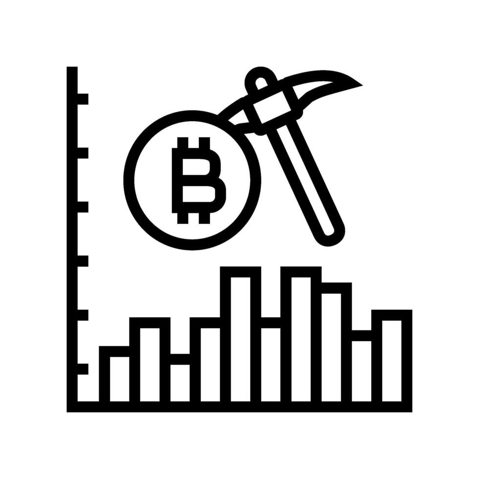 profitability cryptocurrency mining line icon illustration vector