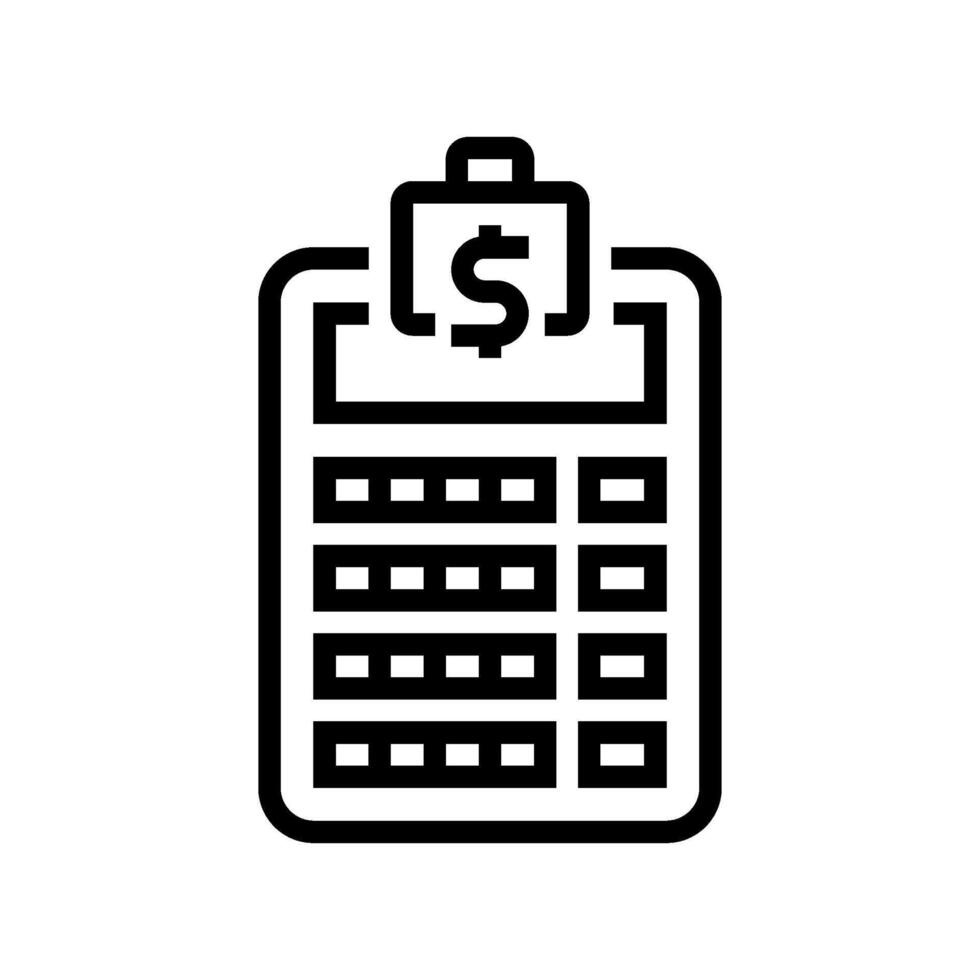 calculator budget planning line icon illustration vector