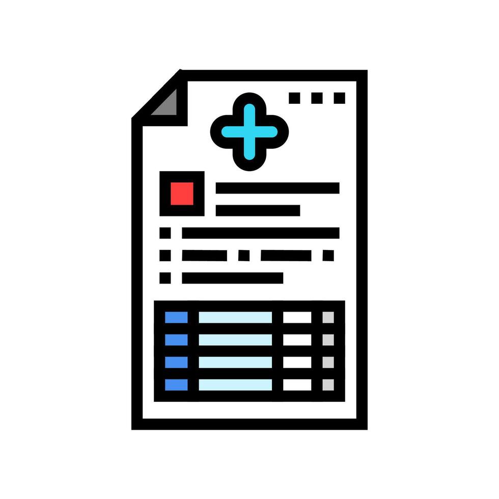 treatment plan cancer color icon illustration vector