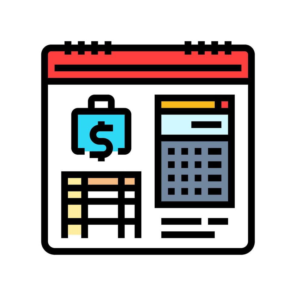 yearly budget budget planning color icon illustration vector