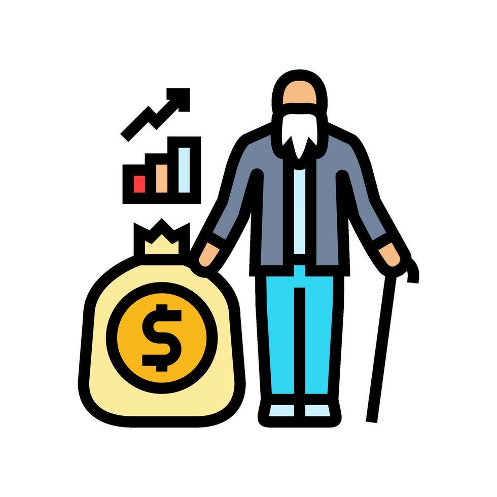 retirement planning budget planning color icon illustration vector
