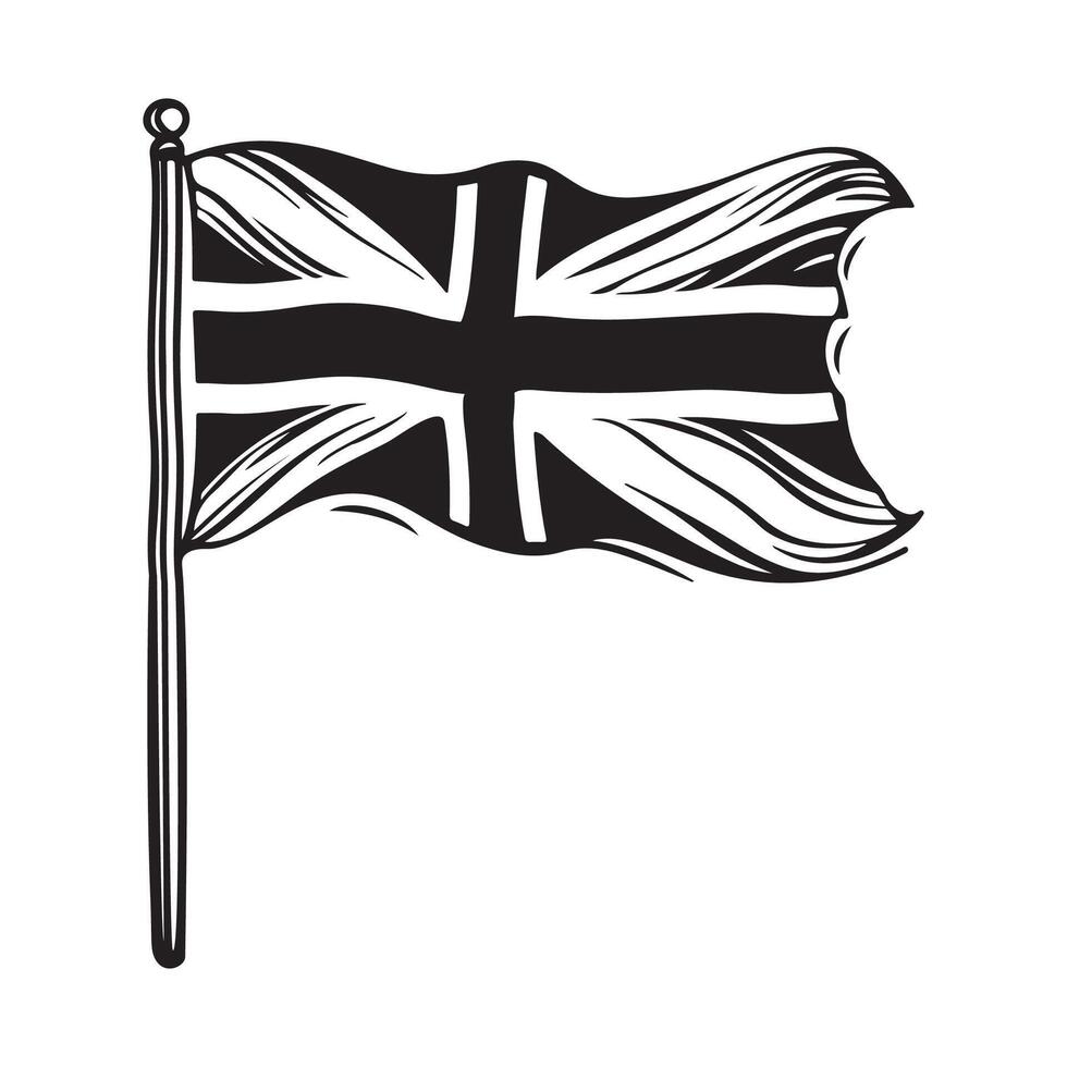 British Flag Waving stock Images isolated on white background. vector