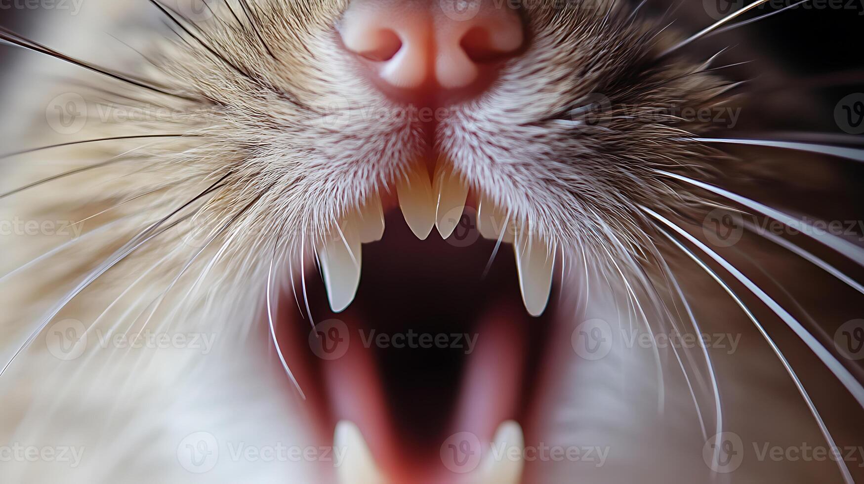 Close-up image of a mouse's teeth photo