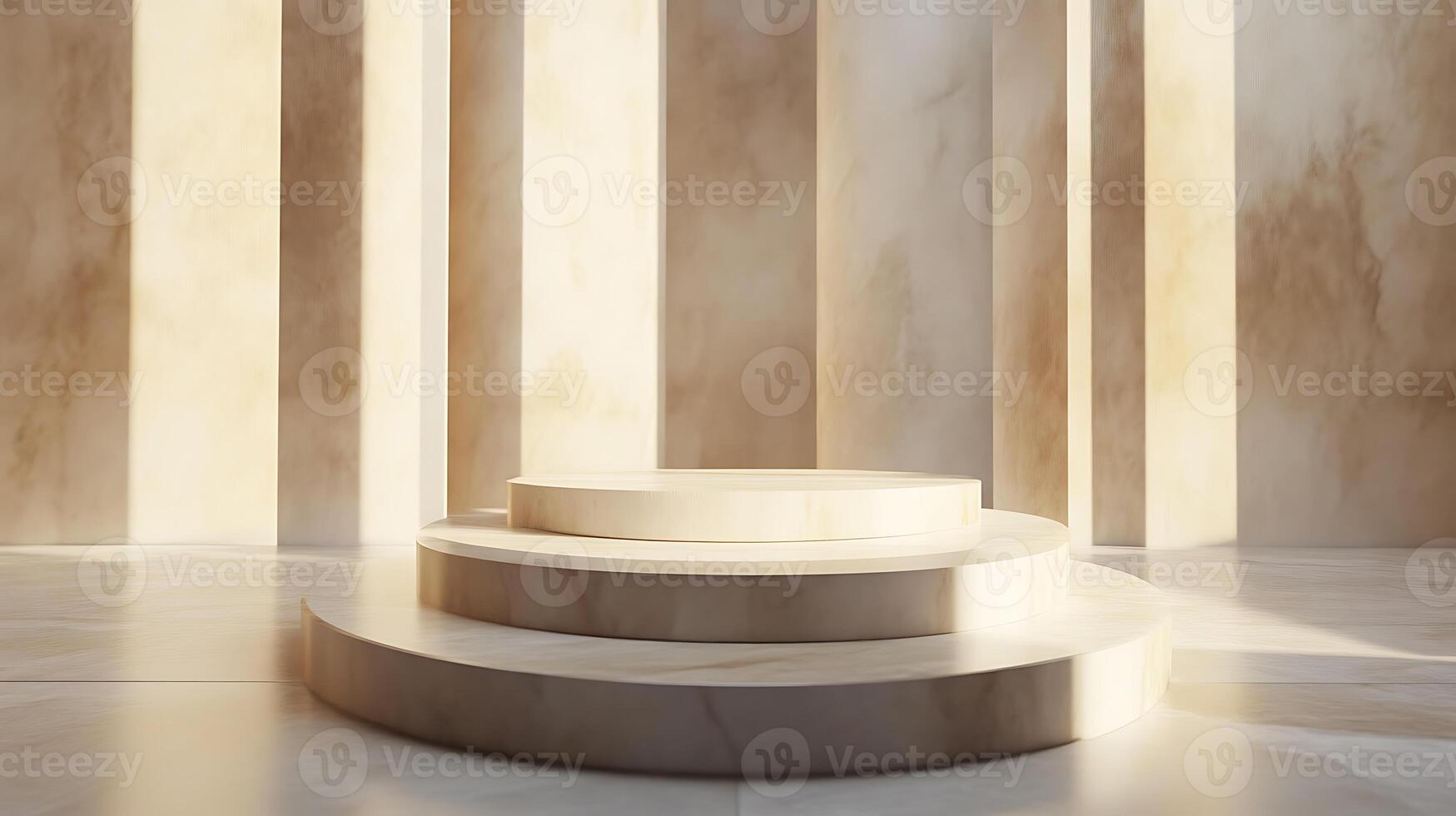 Minimalist Concrete Podium A simple yet elegant podium with subtle lighting on a concrete background. perfect for product displays, presentations, and showcasing your brand. photo