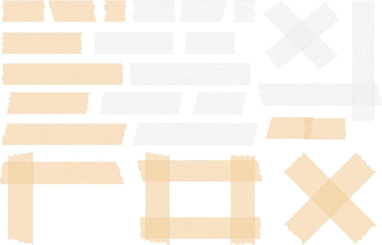Pieces of transparent adhesive tape, sticky tape vector