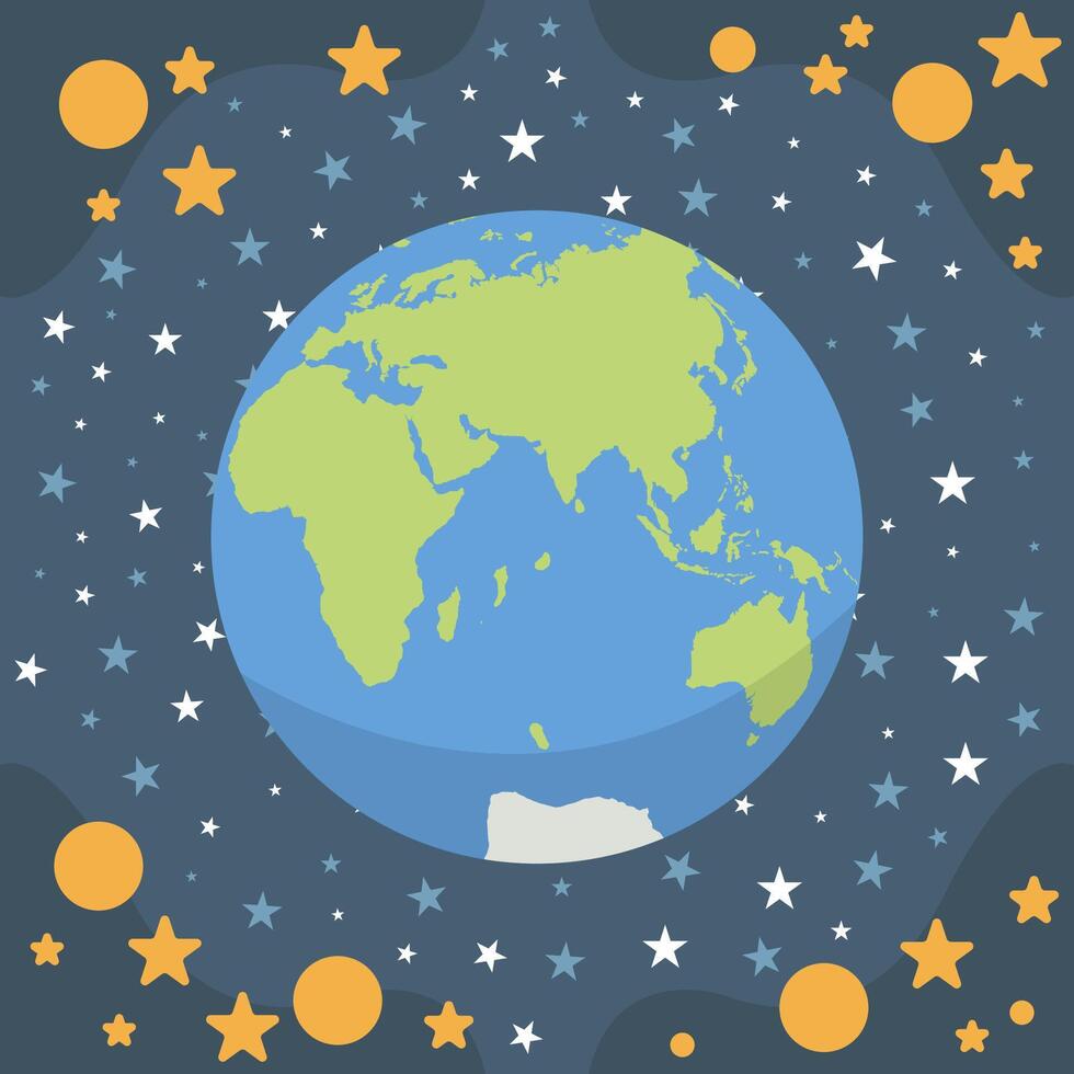 planet earth with outer space background vector