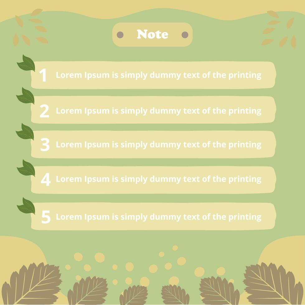 cute list note template vector