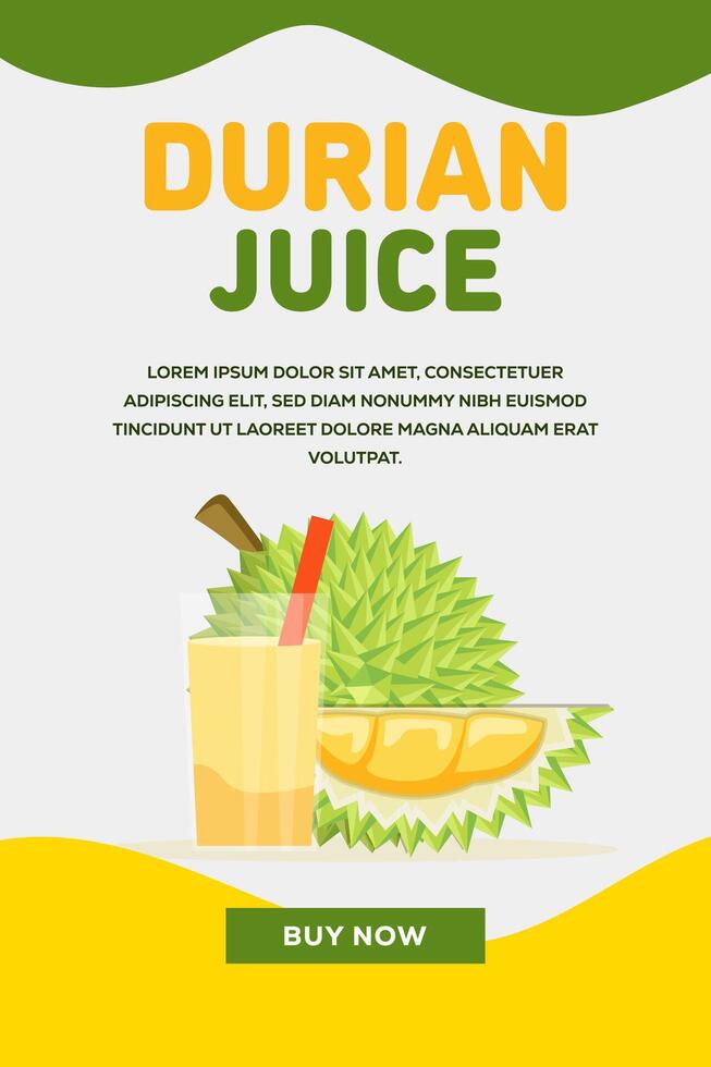 vertical banner promotion illustration for durian juice vector