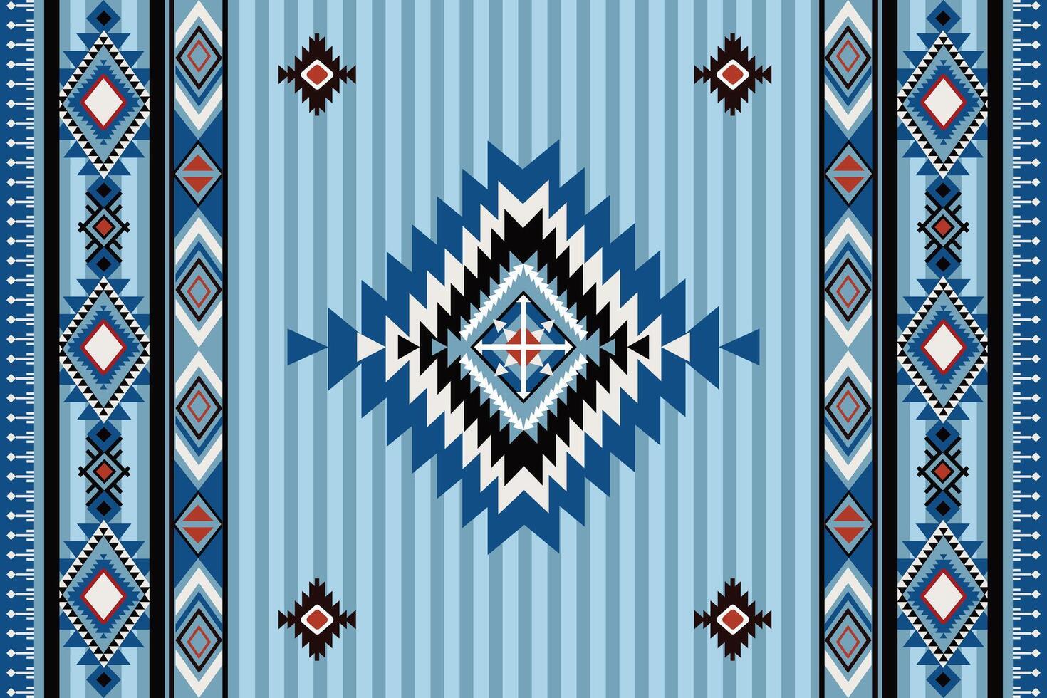 American tribal ethnic native pattern.Traditional Navajo,Aztec,Apache,Southwest and Mexican style fabric pattern.Abstract motifs pattern.For fabric,clothing,blanket,carpet,woven,wrap,decoration vector