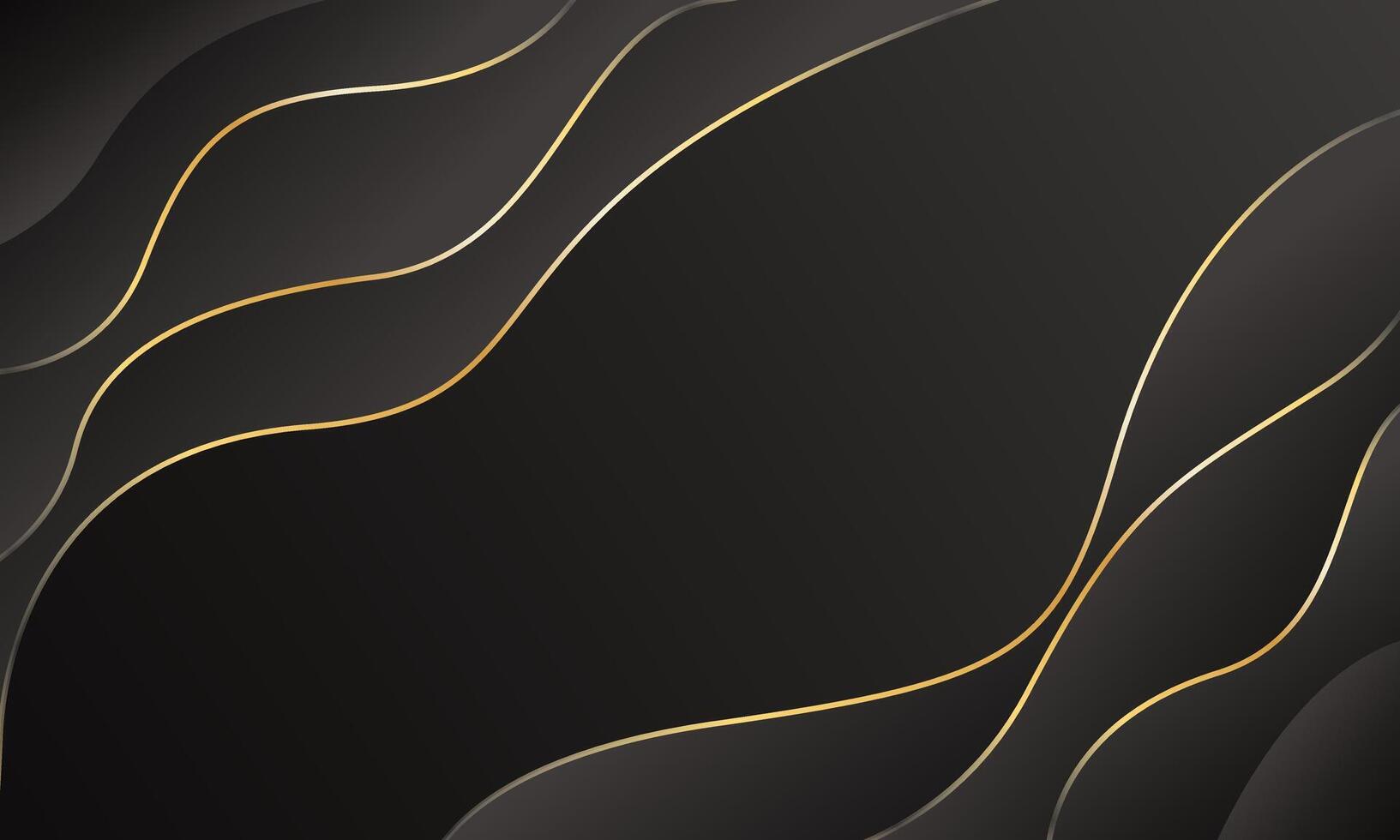Abstract black luxury background with gold lines vector