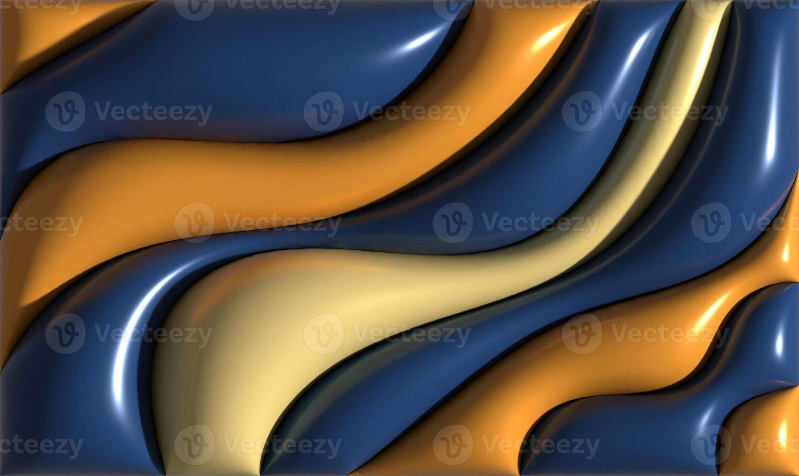 Multicolored inflated figures with shiny surface, 3D rendering illustration photo