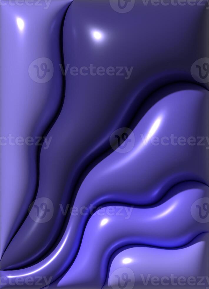 Abstract image with smooth, wavy lines with a glossy effect, sense of three-dimensionality and iridescence, 3D rendering illustration photo