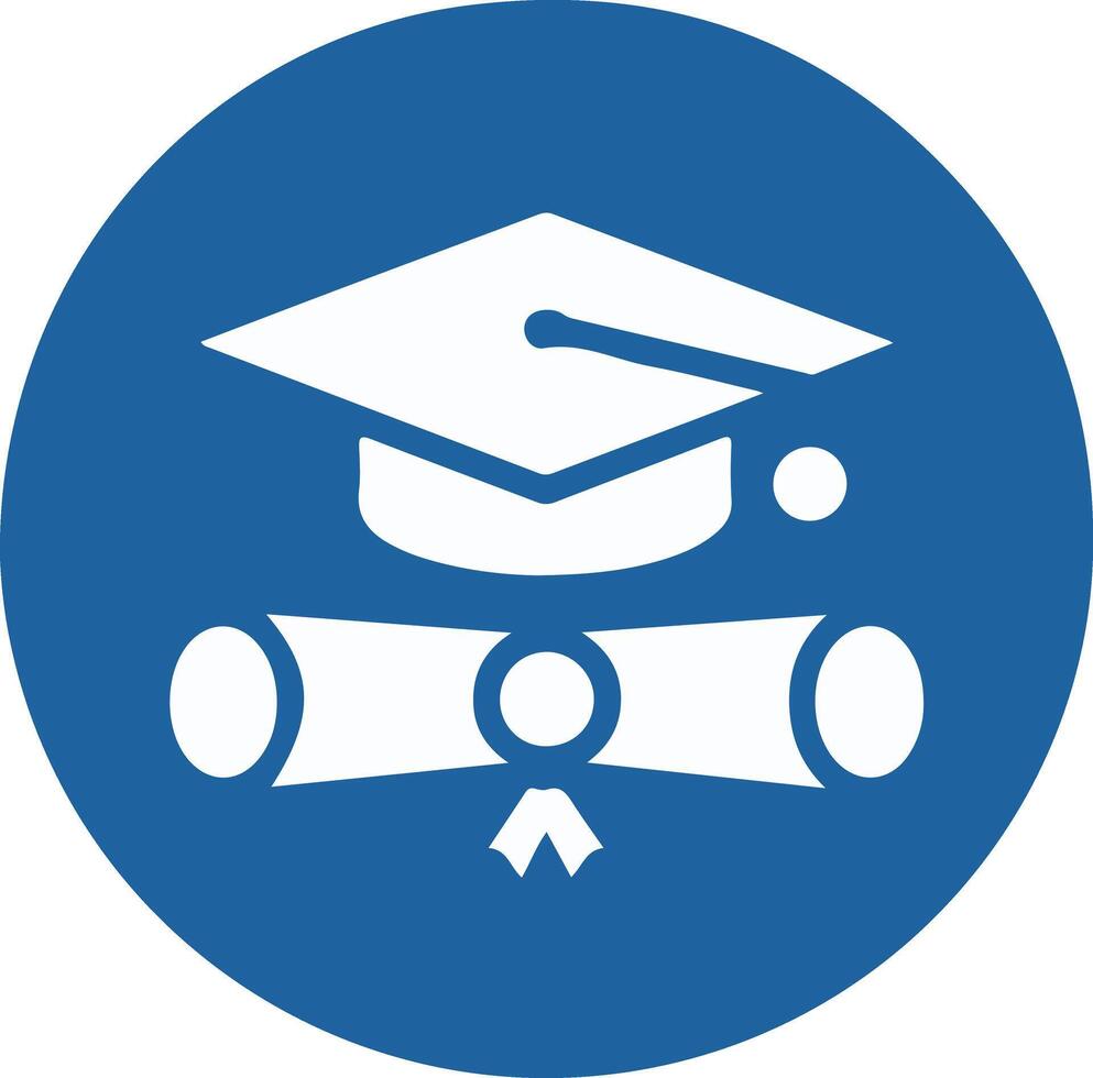 icon of a graduation cap and a diploma vector