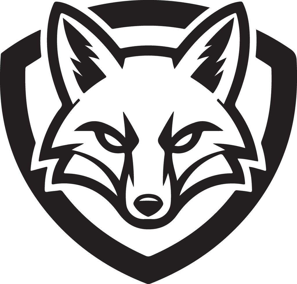 Fox head silhouette art illustration vector
