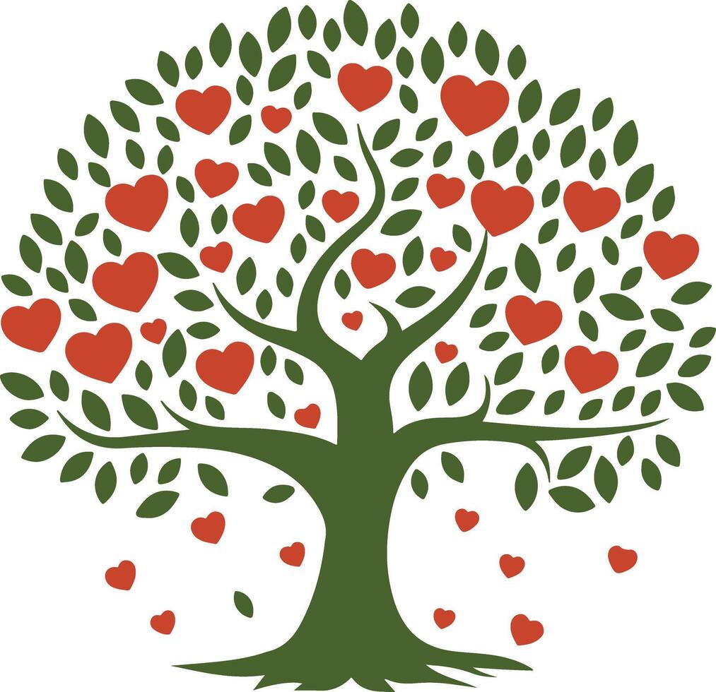 A tree and leaves that are falling illustration vector