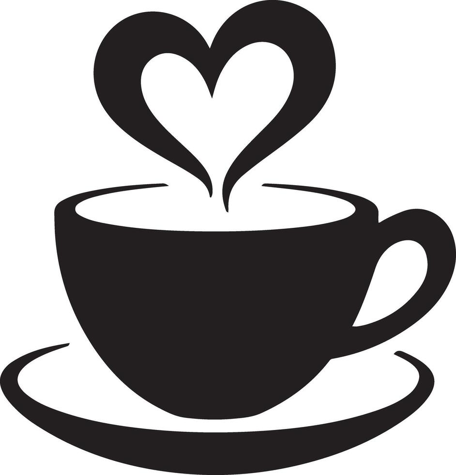 A simple black silhouette of a steaming coffee cup vector