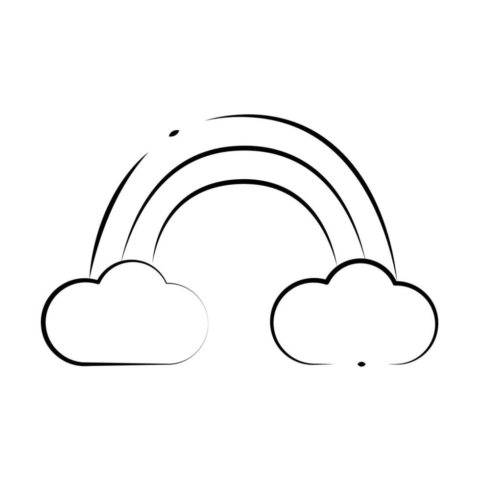 rainbow icon editable on a white background. vector