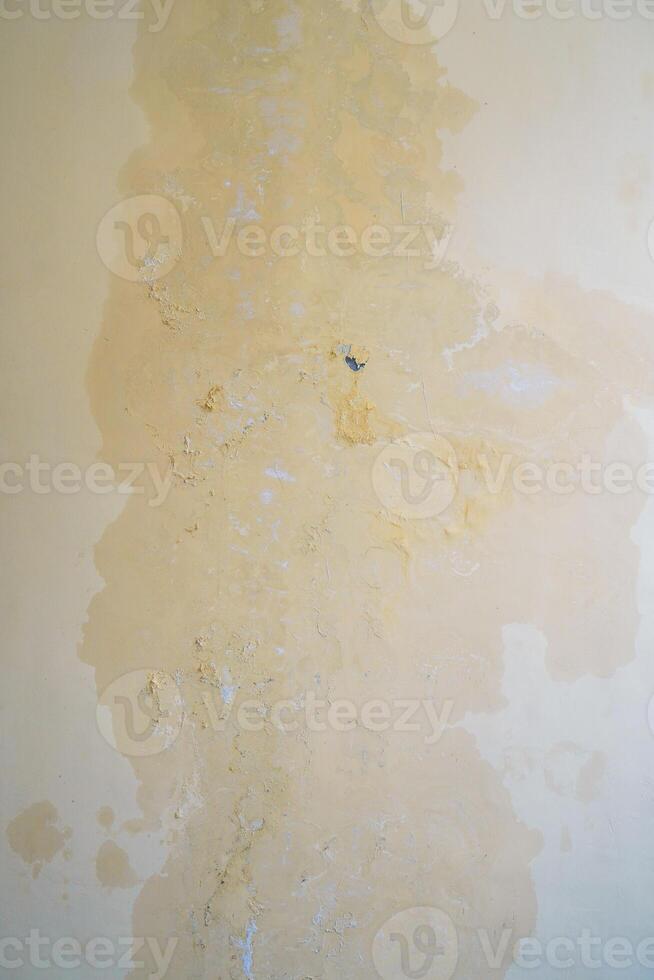 Water seeps into the walls of leaking pipes, causing water stains and peeling paint photo