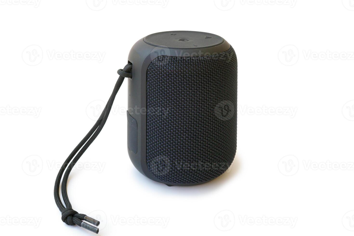 Portable Wireless Speaker Isolated on White Background. photo