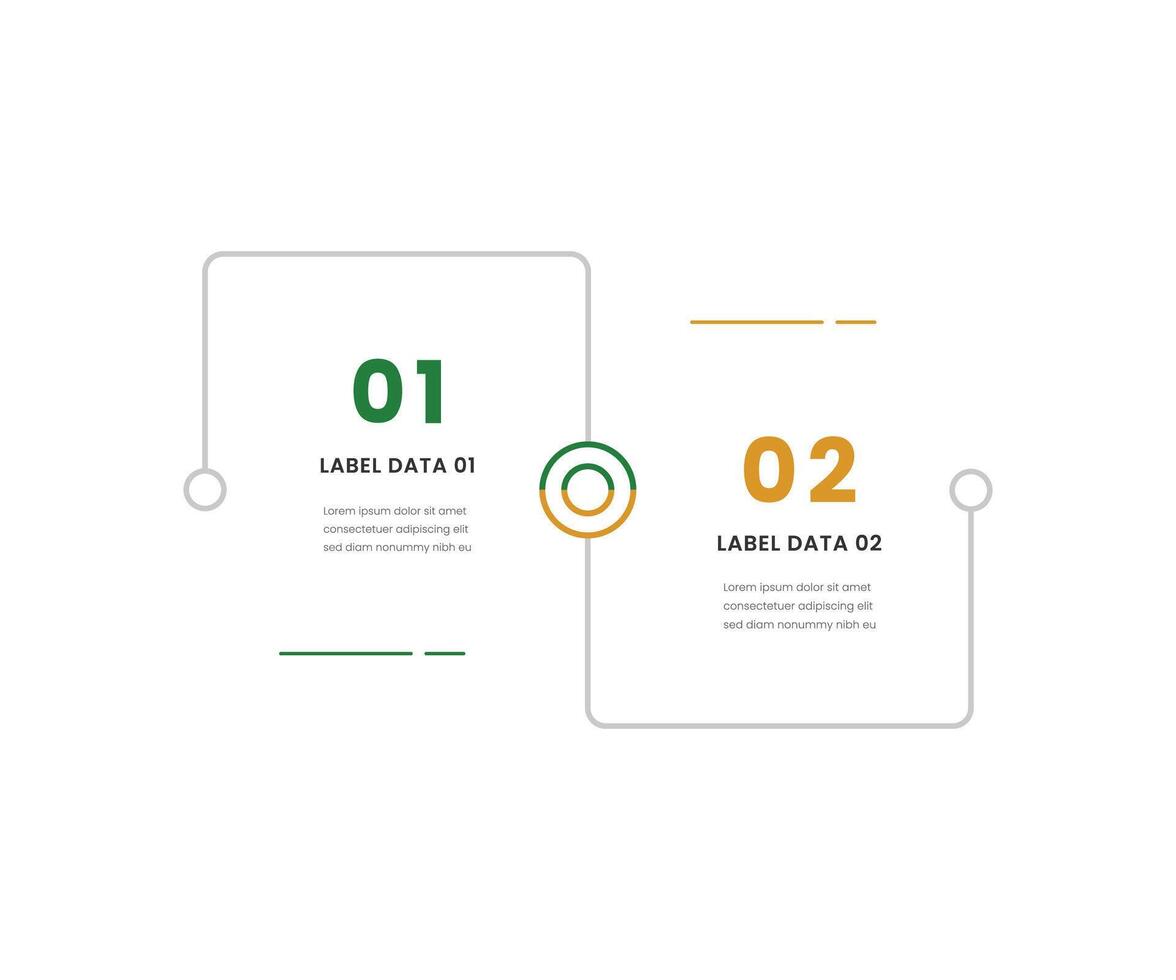 2 section comparison infograph vector