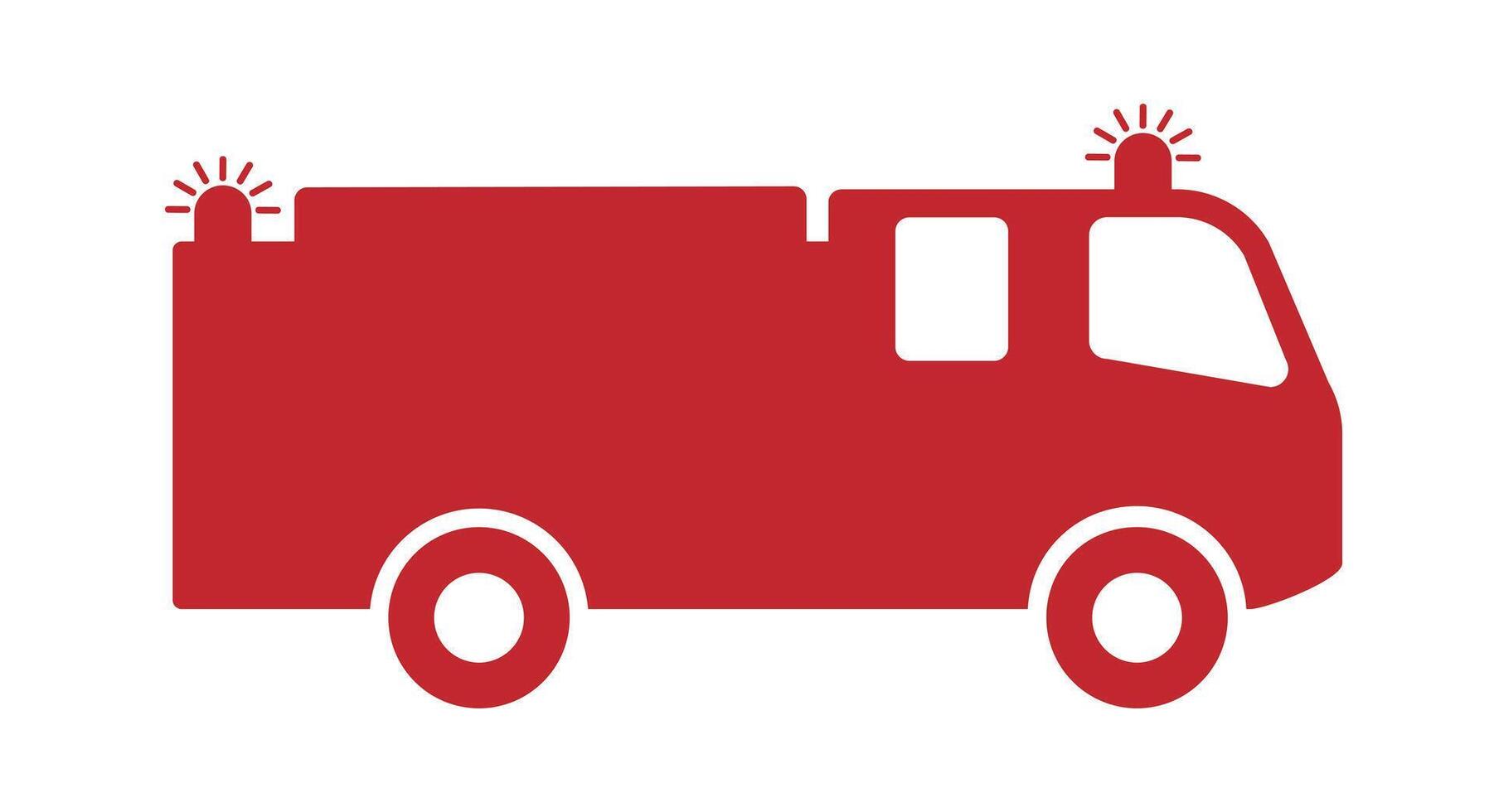 Fire truck icon symbol. Fire engine logo sign. Rescue Firefighting department car. Aid response fire fighter unit. flat style illustration image. isolated on white background. vector
