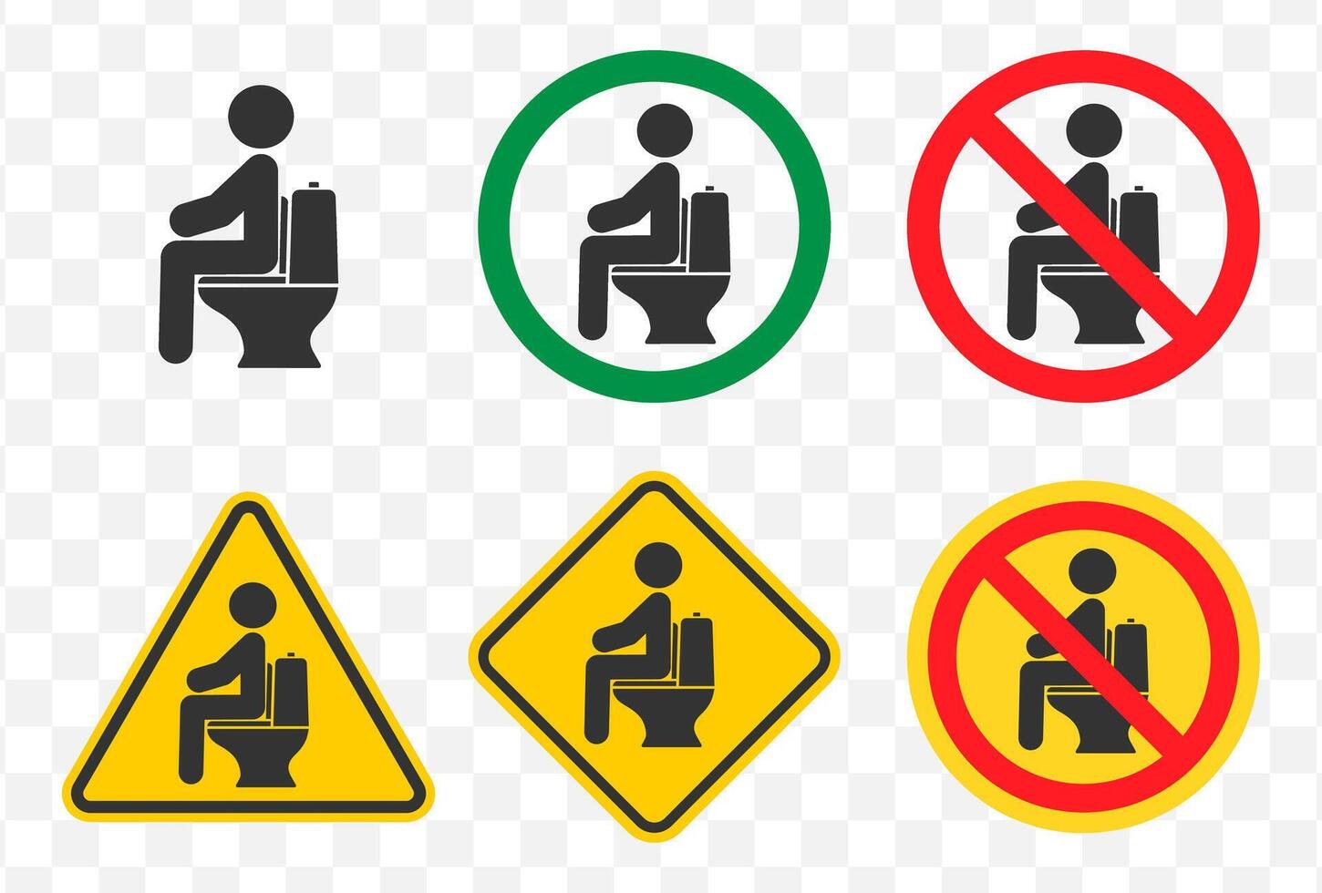 No, Prohibited. Do not sitting on toilet icon symbol. Not allowed Man and WC closet logo sign. Forbidden sitting on toilet. wc set illustration image. Isolated on white background. vector