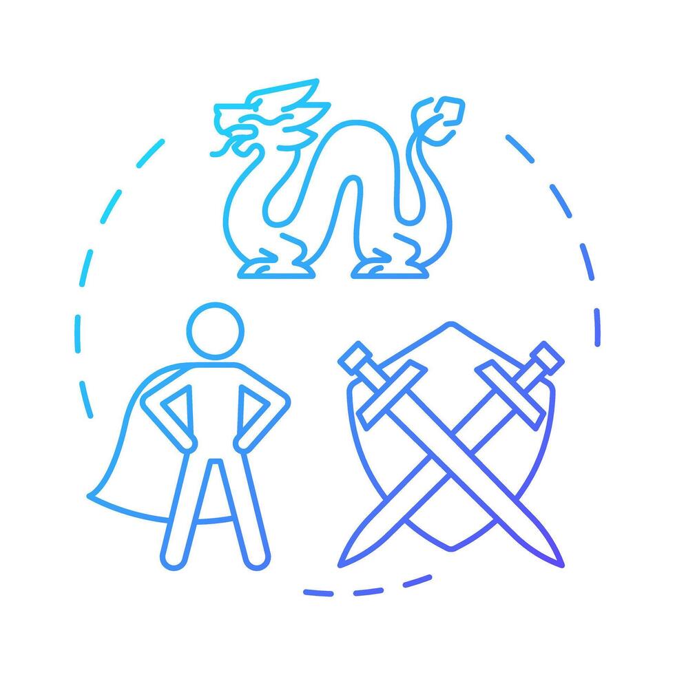 Journey story initiation multi color concept icon. Hero adventure, setting. Screenplay, filmmaking. Round shape line illustration. Abstract idea. Graphic design. Easy to use in infographic vector