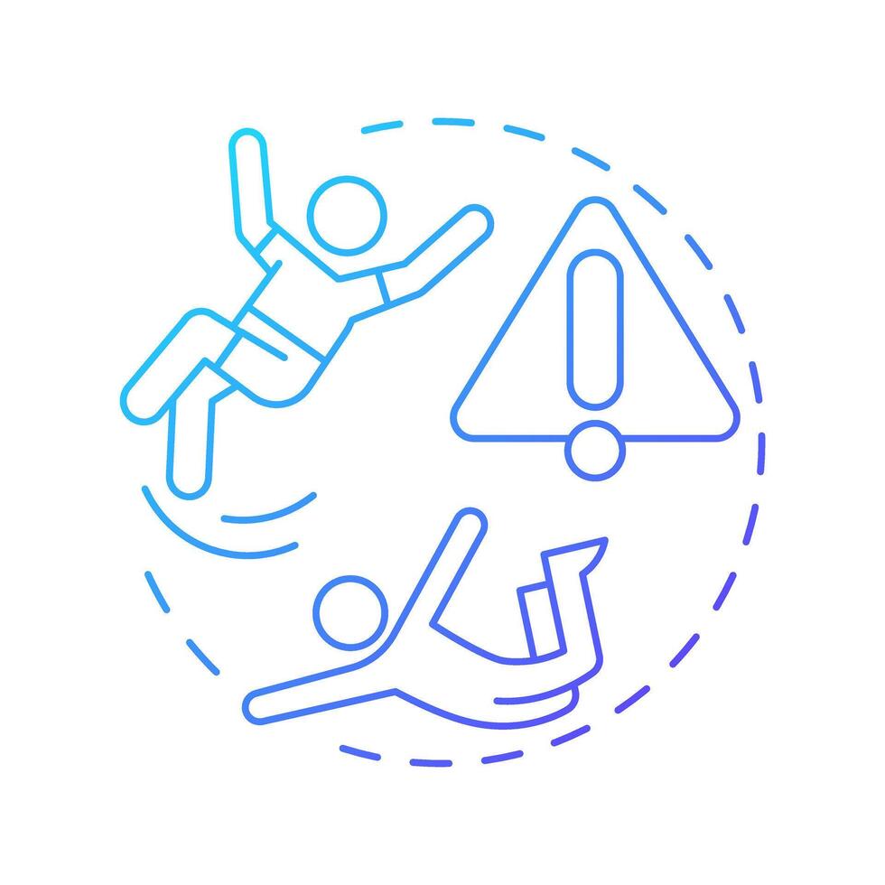 Work environment safety blue gradient concept icon. Workplace accident, employee injury. Round shape line illustration. Abstract idea. Graphic design. Easy to use in infographic, presentation vector