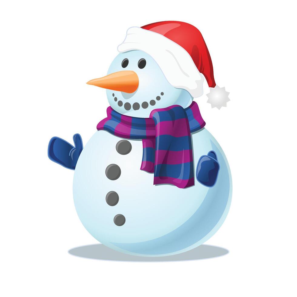 Cute snowman collection in flat design vector