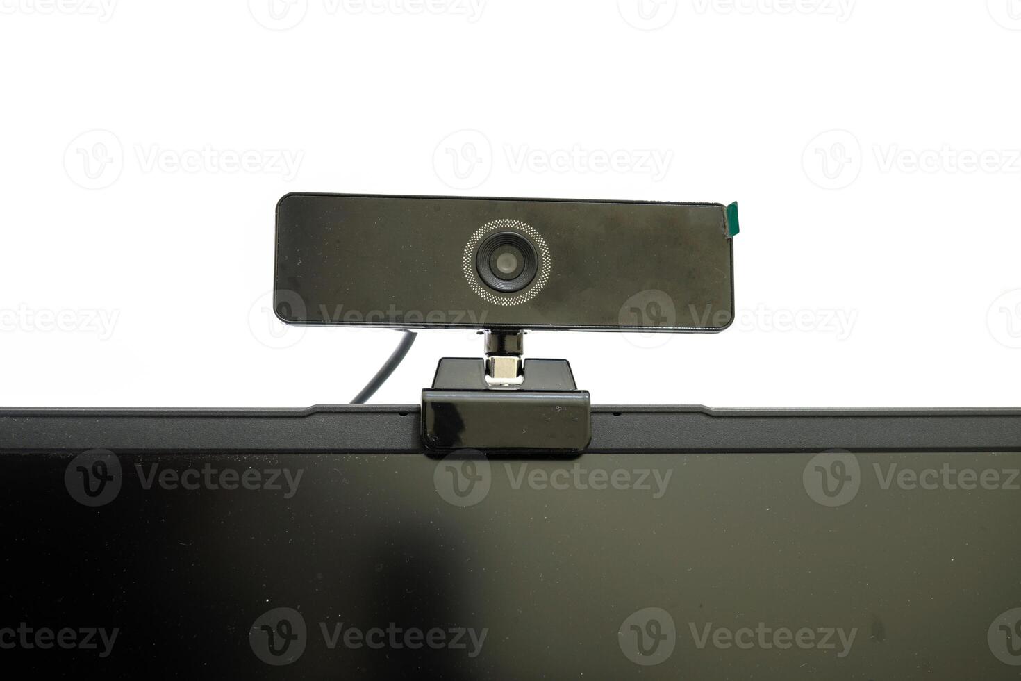 USB Webcam, Web Camera, Mounted on a Computer Monitor with Black Screen photo