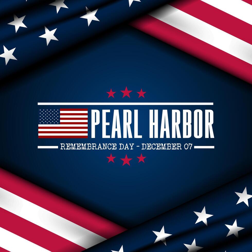 Pearl harbor memorial day background with american flag illustration vector