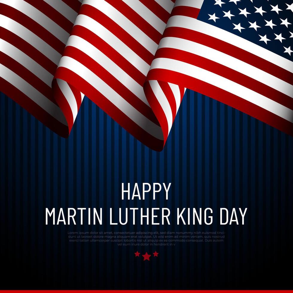 Martin luther king day background with american flag vector