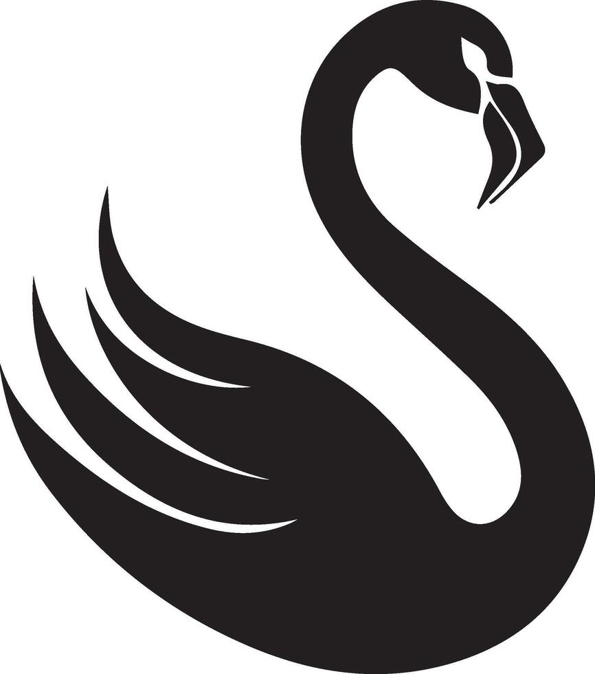 a black swan on a white background vector