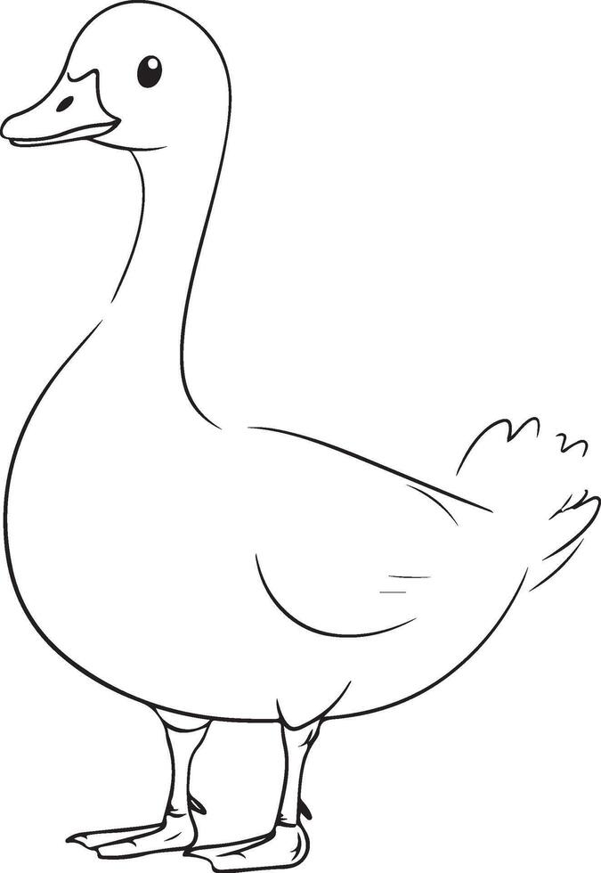 a duck is standing in a line drawing vector