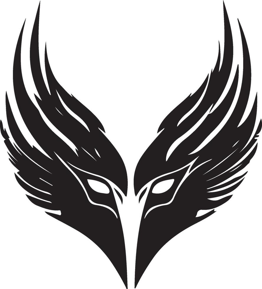 a black and white logo of a winged bird vector