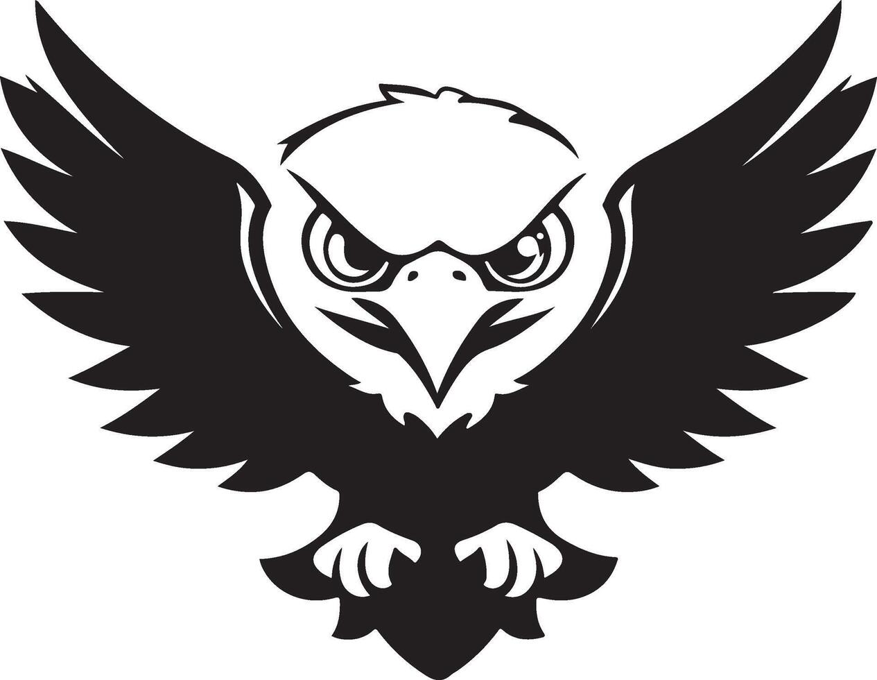 an eagle logo with black and white wings vector