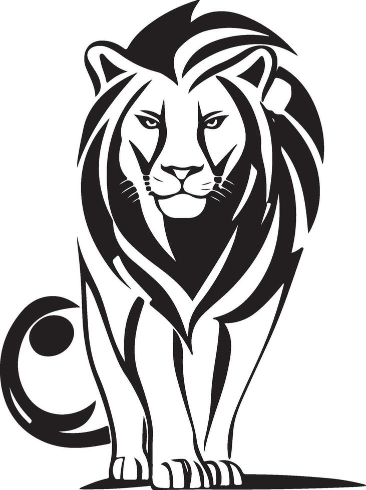 a lion is standing in front of a white background vector