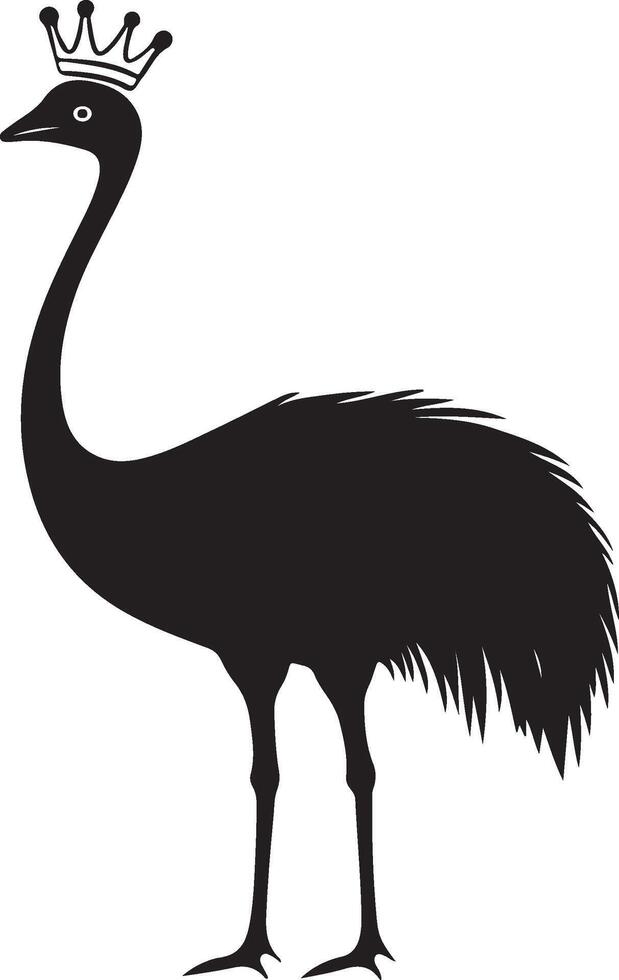 an ostrich with a crown on its head vector