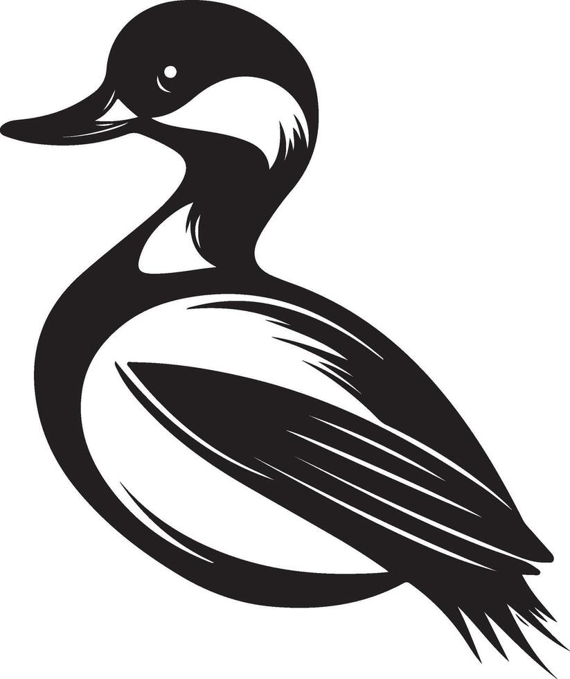 a black and white drawing of a duck vector