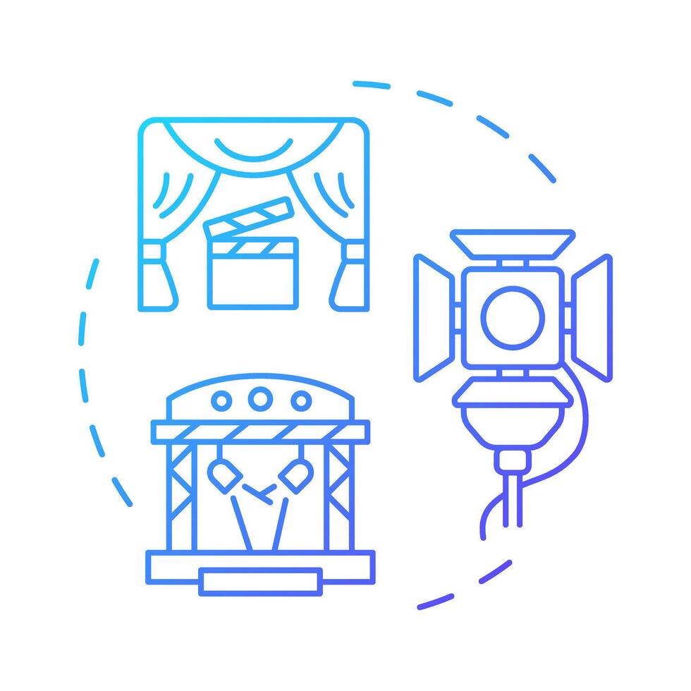 Apparatus theory multi color concept icon. Movie narrative, entertainment. Film style. Round shape line illustration. Abstract idea. Graphic design. Easy to use in infographic, presentation vector