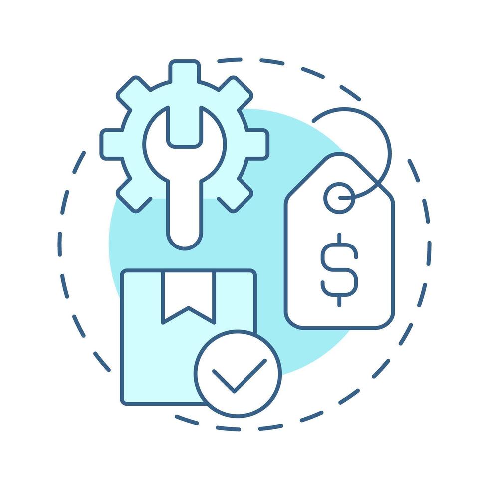 Repairs soft blue concept icon. Reverse logistics. Product repair, maintenance. Defect fixing. Round shape line illustration. Abstract idea. Graphic design. Easy to use in brochure vector