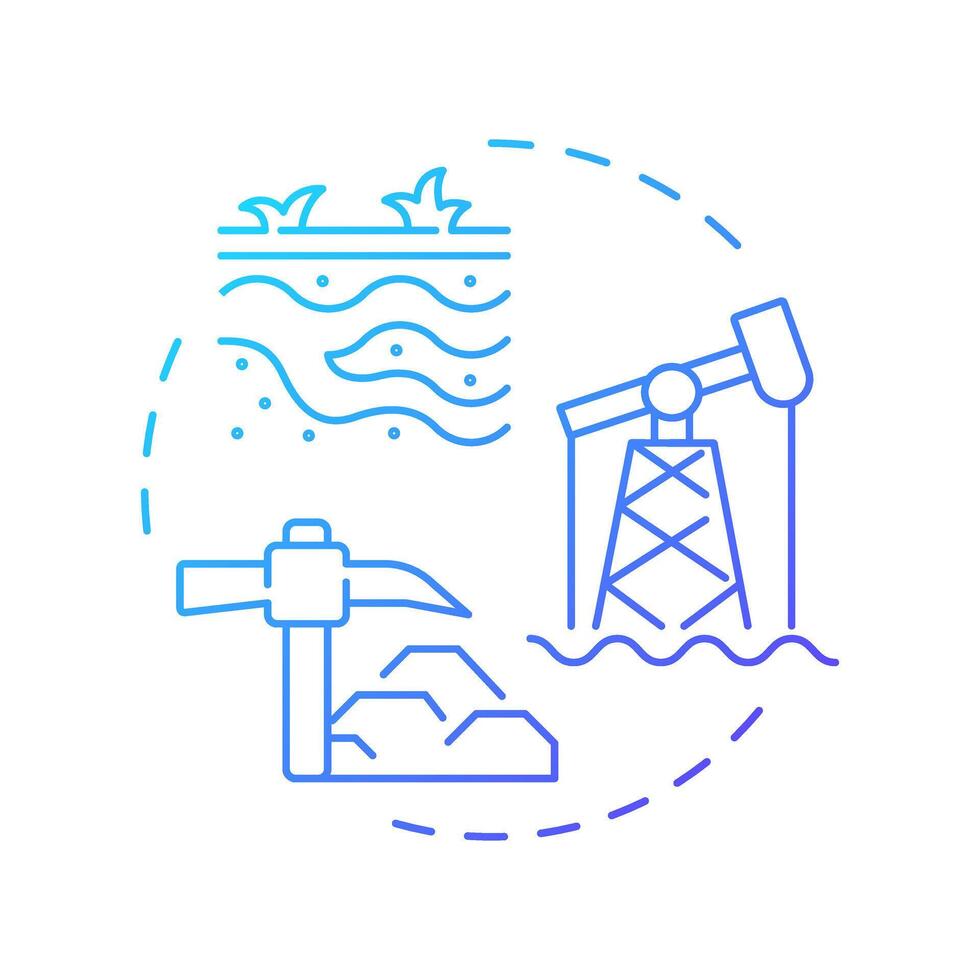 Geological sequestration blue gradient concept icon. Oil mining, carbon capture. Agriculture, environment. Round shape line illustration. Abstract idea. Graphic design. Easy to use infographic vector