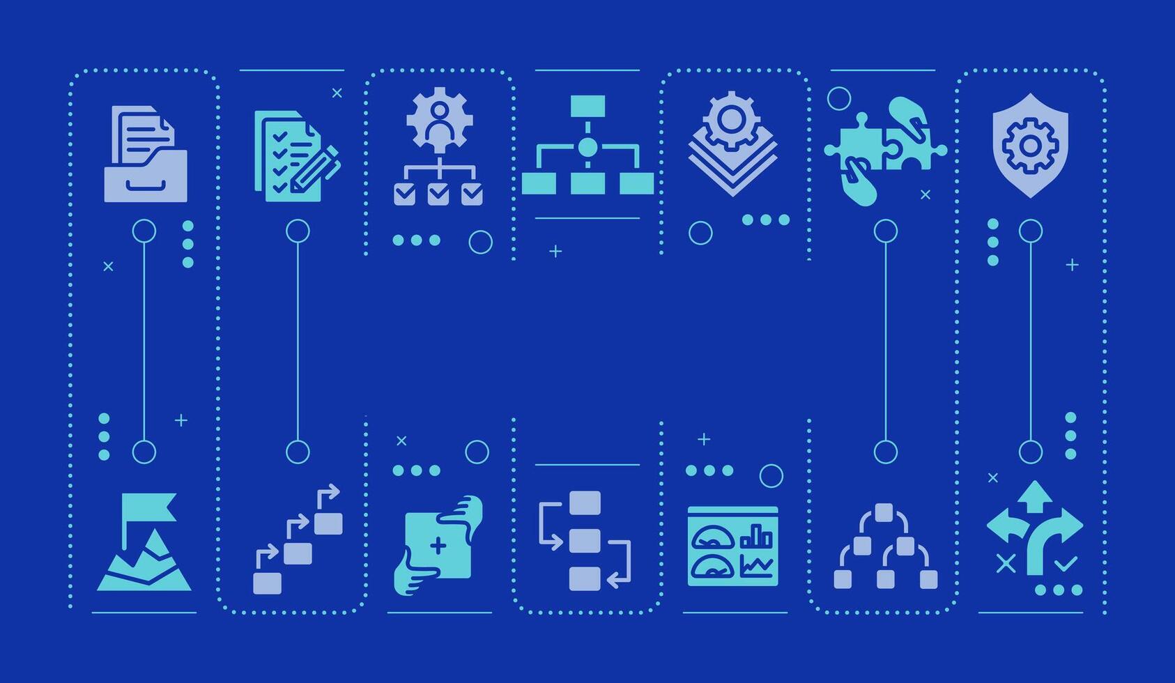 SOP blue word concept. Performance monitoring, task management. Documentation organization. Visual communication. Artwith lettering text, editable glyph icons vector
