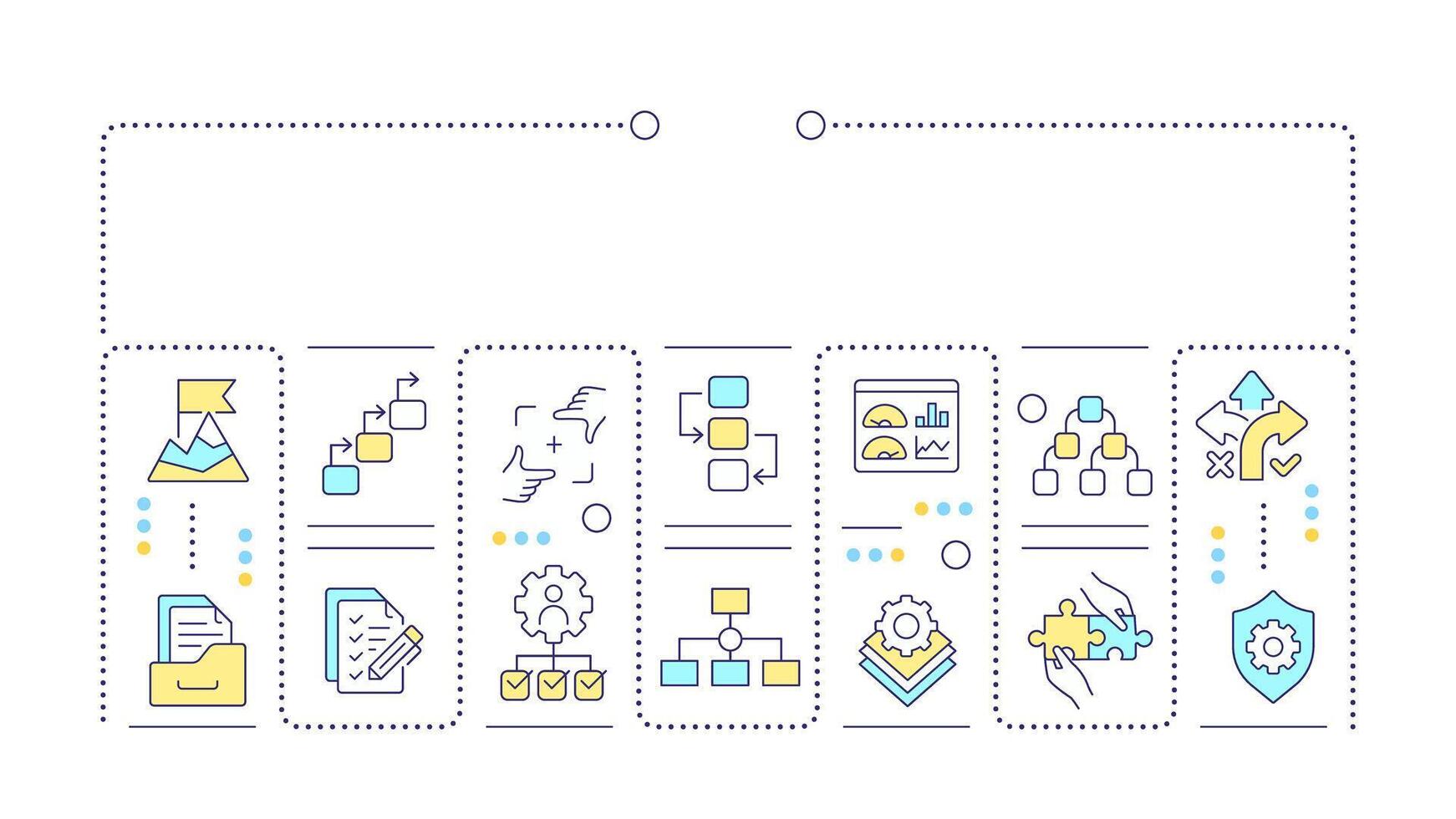 Procedures word concept isolated on white. Task management, documentation. Efficiency metrics. Creative illustration banner surrounded by editable line colorful icons vector