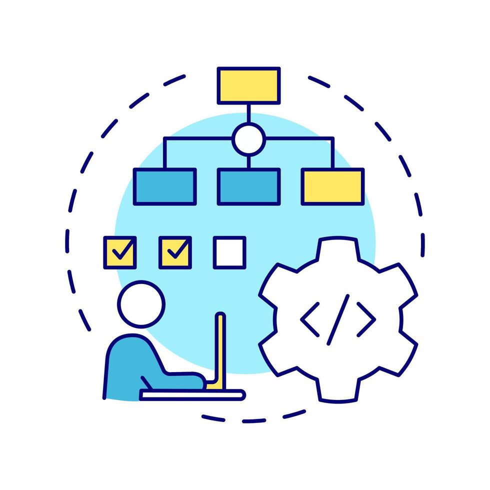 IT sops multi color concept icon. Regulatory compliance, information management. Round shape line illustration. Abstract idea. Graphic design. Easy to use in infographic, presentation vector