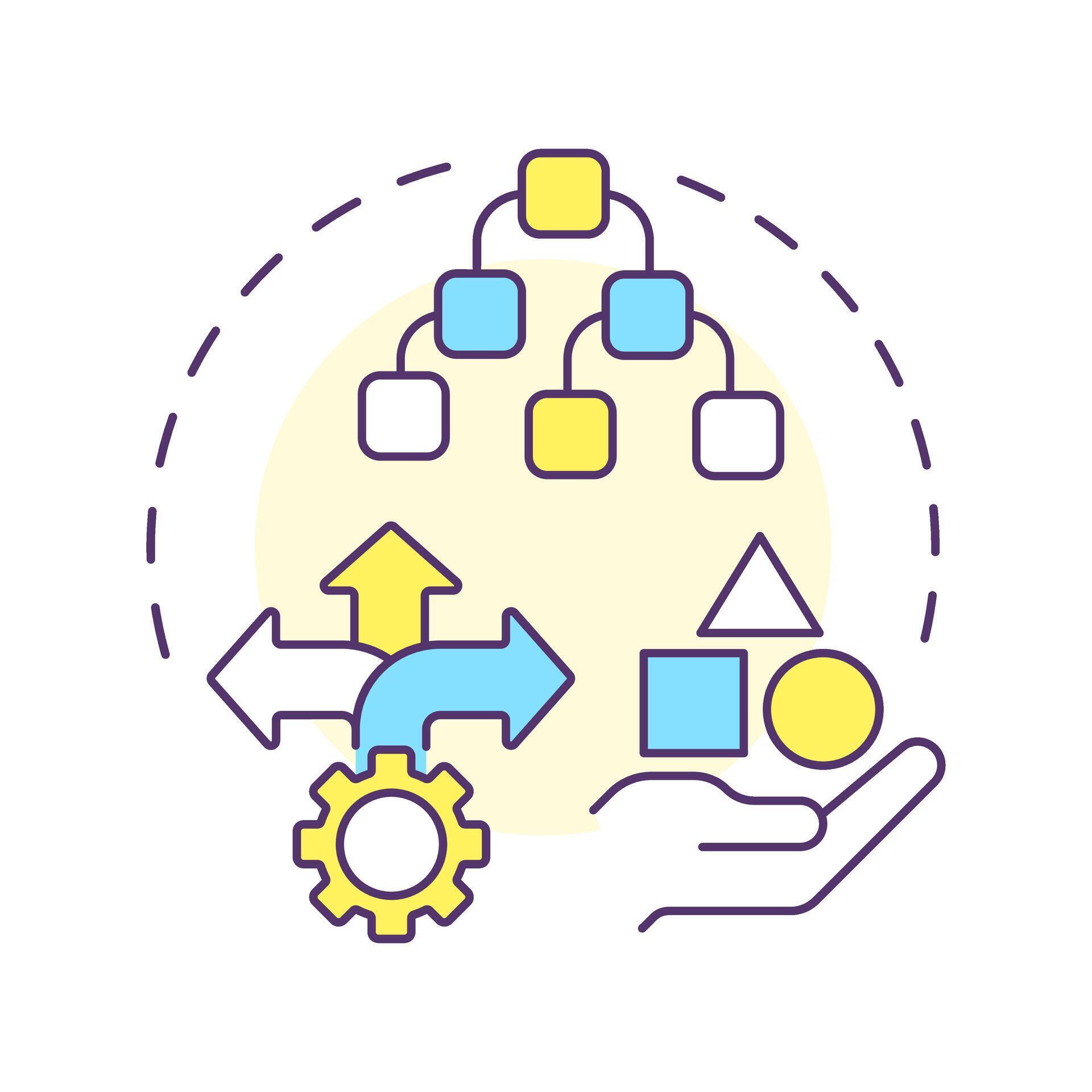 Diversity multi color concept icon. Data management, filtering ...