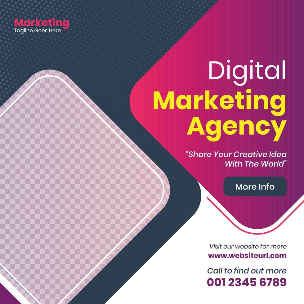 Digital Marketing Social Media And Instagram Post Template vector